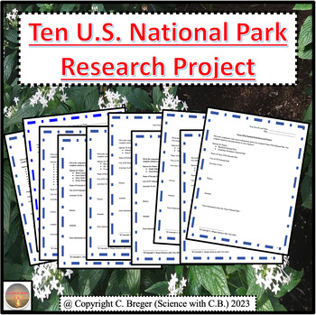 Preview of Ten U.S. States National Parks Project Bundle!