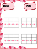 Ten Valentines 2's and 3' digit addition or subtraction