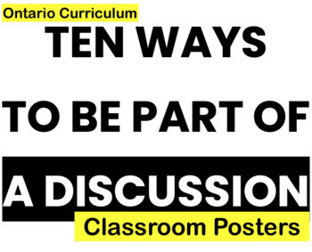 Preview of Ten Ways to Be Part of a Discussion (Interactive Strategies) Posters