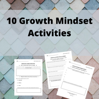 Preview of Ten Ways to Develop Growth Mindset | Growth Mindset Worksheets PDF VERSION