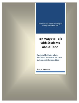 Preview of Ten Ways to Talk with Students about Tone