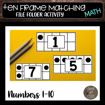 Preview of Ten frame matching number to quantity file folder
