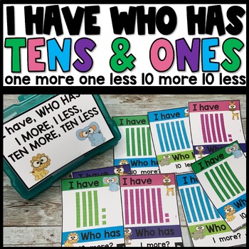 Preview of 1 More 1 Less 10 More 10 Less I have Who Has Math Card Game Place Value Counting