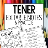 Tener Guided Notes Spanish First Verbs