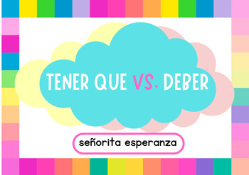 Preview of Tener Que vs Deber Spanish Notes