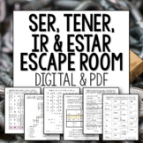Tener Ser Ir Estar Escape Room Spanish First Verbs digital