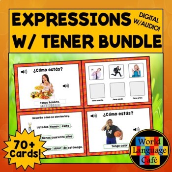 Preview of TENER BOOM CARDS BUNDLE ⭐ Spanish Boom Cards ⭐ Expressions with Tener Task Cards