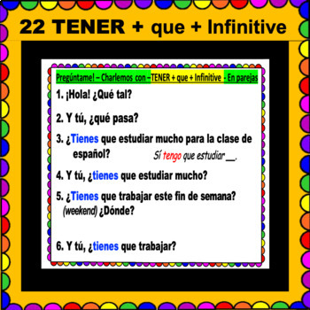 Tener Questions Tener Que Infinitive Tener Ganas De Infinitive Tener Idioms