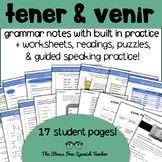 Tener and Venir Practice Activities Tener Expressions Guid