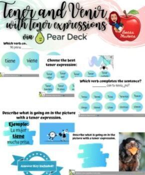 Preview of Tener and Venir Pear Deck with Tener Expressions