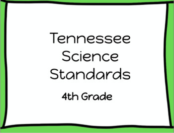 Preview of Tennessee 4th Grade Science and S.S. Standards and "I Can" Statements  BUNDLE