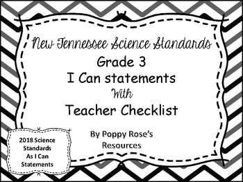 Preview of Tennessee Grade 3 Science I Can Statements