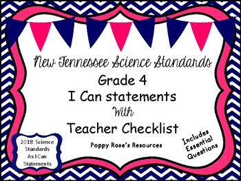 Preview of Tennessee Grade 4 Science I Can Statements