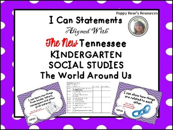 Preview of Tennessee Kindergarten Social Studies I Can Statements