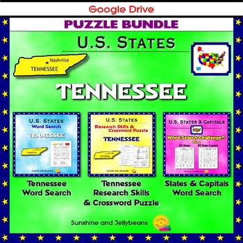 Preview of Tennessee Puzzle BUNDLE - Word Search & Crossword - U.S. States - Google