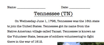 Preview of Tennessee Reading Comprehension