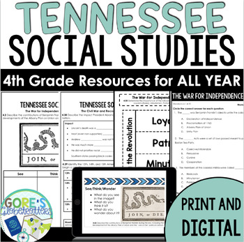 Preview of Tennessee Social Studies | 4th Grade ALL YEAR Mega Bundle