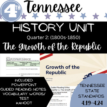 Preview of Tennessee Social Studies 4th grade COMPLETE UNIT - Growth of the Republic
