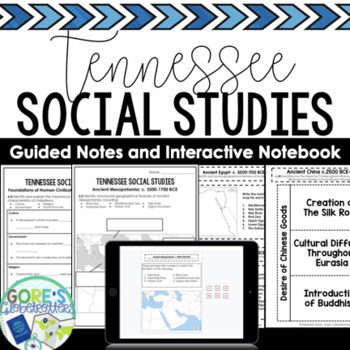 Preview of Tennessee Social Studies 6th Grade Guided Notes and Interactive Notebook