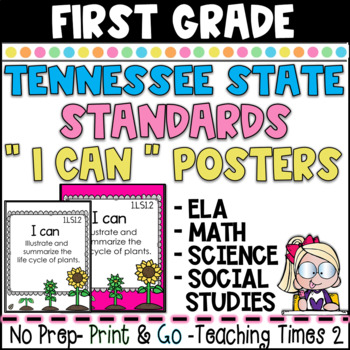 Preview of Tennessee State Standards "I Can" Posters-First Grade- All Subjects