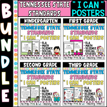 Preview of Tennessee State Standards K-3 Bundle " I CAN " Posters