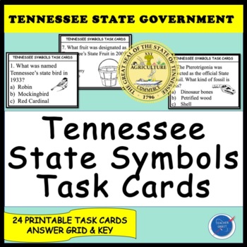 Preview of Tennessee State Symbols Task Cards (State Government, Social Studies Activity)