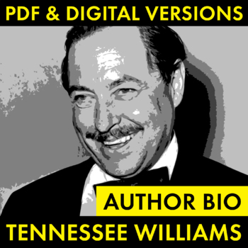 Preview of Tennessee Williams Author Study Worksheet, Biography Activity PDF & Google Drive