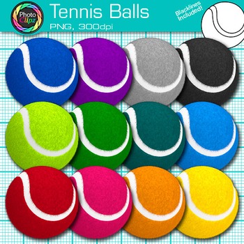 Preview of Tennis Ball Clipart: Sports & Physical Education Clip Art Transparent PNG B&W