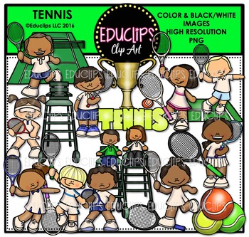 Preview of Tennis Clip Art Bundle {Educlips Clipart}