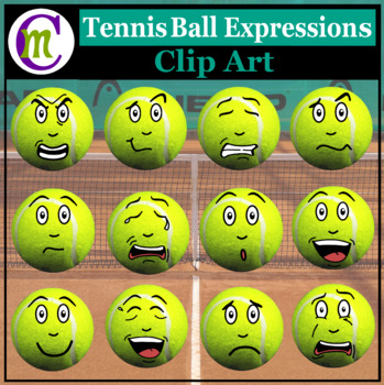 Preview of Tennis Expressions Clipart | Sports Ball Emotions Clip Art