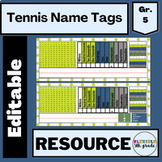 Tennis Name Tags Math