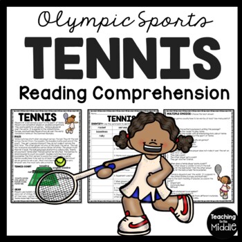 Preview of Tennis Reading Comprehension Informational Worksheet Olympic Sports Olympics