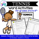 Tennis Rules Activity Packet