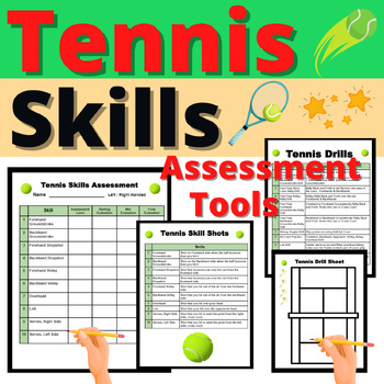 Preview of Tennis Skills Assessment Resource Activity Grade and Testing Tools Skill