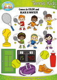 Tennis Sports Kid Characters Clipart {Zip-A-Dee-Doo-Dah Designs}