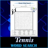 Tennis Word Search Puzzle