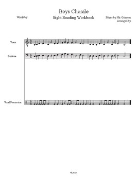 Preview of Tenor Bass Beginner Melody/Rhythm Sight Reading Workbook