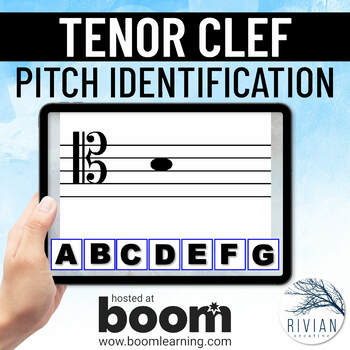 Preview of Tenor Clef Pitch Identification Music Theory Boom Cards