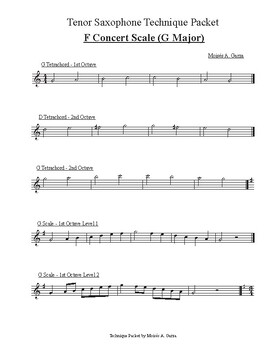 Preview of Tenor Saxophone - Technique Packet