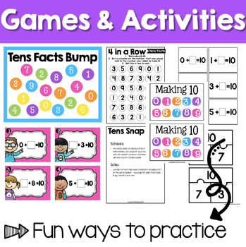 Tens Facts | Friends of 10 | Rainbow Facts Addition Activities & Worksheets