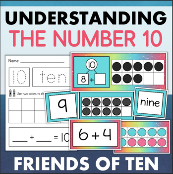 Preview of Kindergarten Number Sense Worksheets Math Center Activities Number 10 Practice