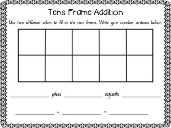 Tens Frame Addition by Mrs D'Arsie | Teachers Pay Teachers