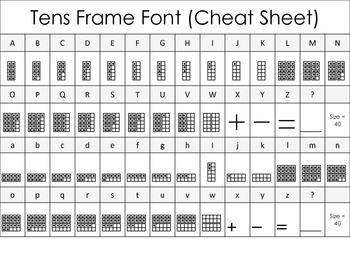 Preview of Math Font - Tens Frame