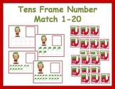 Tens Frame Number Match 0-20 Math Center - Christmas Elf
