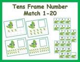 Tens Frame Number Match 1-20 Math Center - Alligator Theme