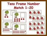 Tens Frame Number Match 1-20 Math Center - Apple Theme