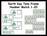 Tens Frame Number Match 1-20 Math Center - Earth Day theme