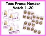 Tens Frame Number Match 1-20 Math Center - Easter theme