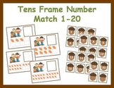 Tens Frame Number Match 1-20 Math Center - Fall Theme
