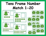 Tens Frame Number Match 1-20 Math Center - Frog Theme